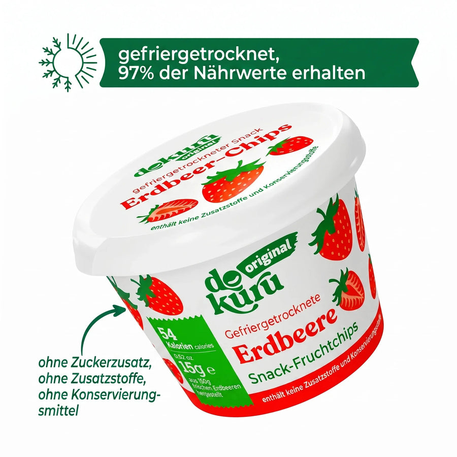 Erdbeere Love, gefriergetrocknete Erdbeere von Dokuru