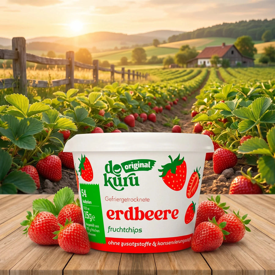 Erdbeere Love, gefriergetrocknete Erdbeere von Dokuru